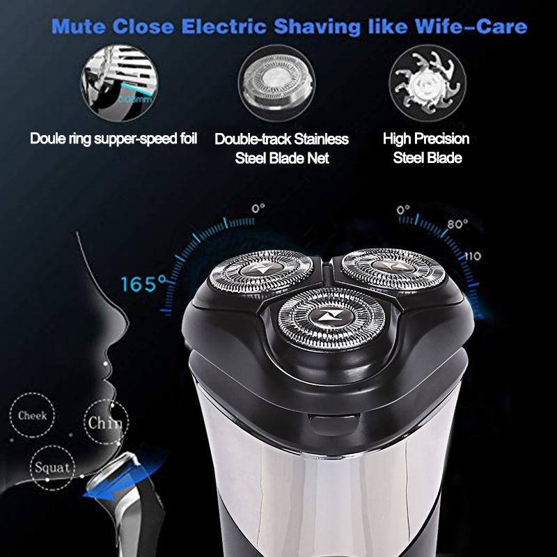 SANZ S- 8313 Electric Shaver Rotary Razor Men Cordless Beard shaving machine Wet Dry USB Rechargeable