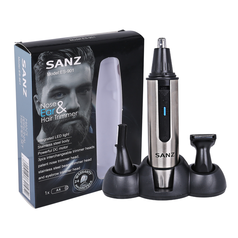 The SANZ Nose, Ear & Face Hair Trimmer (Model: ES-901) Is Your All-In-One Grooming Solution Designed For Precision And Convenience - It Is Lightweight Painless Electric Nose & Ear Face Hair Clipper Re