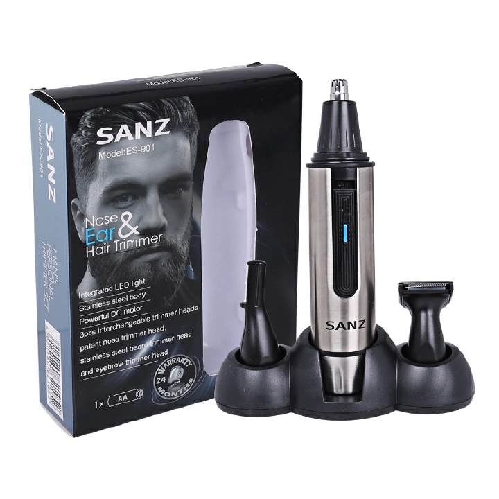 The SANZ Nose, Ear & Face Hair Trimmer (Model: ES-901) Is Your All-In-One Grooming Solution Designed For Precision And Convenience - It Is Lightweight Painless Electric Nose & Ear Face Hair Clipper Re