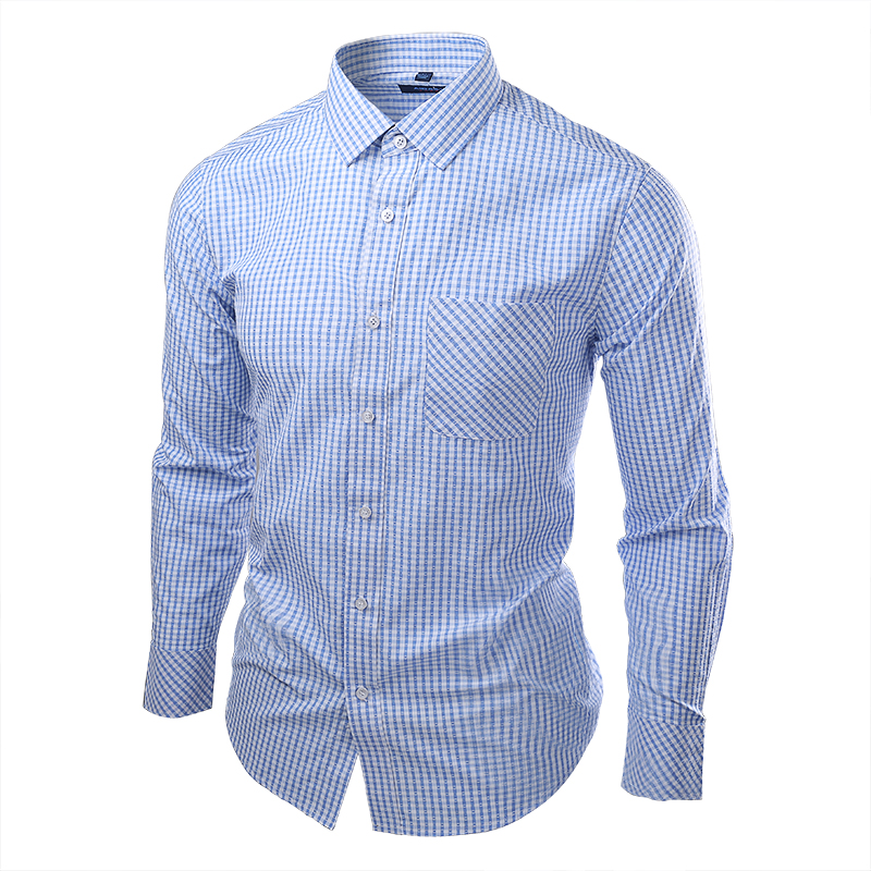 Men’s Official Shirt Classic Checkered Long-Sleeve Shirt. This Stylish Checkered Shirt Is Designed For The Modern Man Who Values Both Comfort And Sophistication Ideal For Both Casual And Semi-Formal O