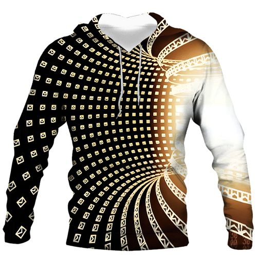 Fashion Men's Hoody Brown Casual 3D Printed Long Sleeved Hoodies Sweatshirt