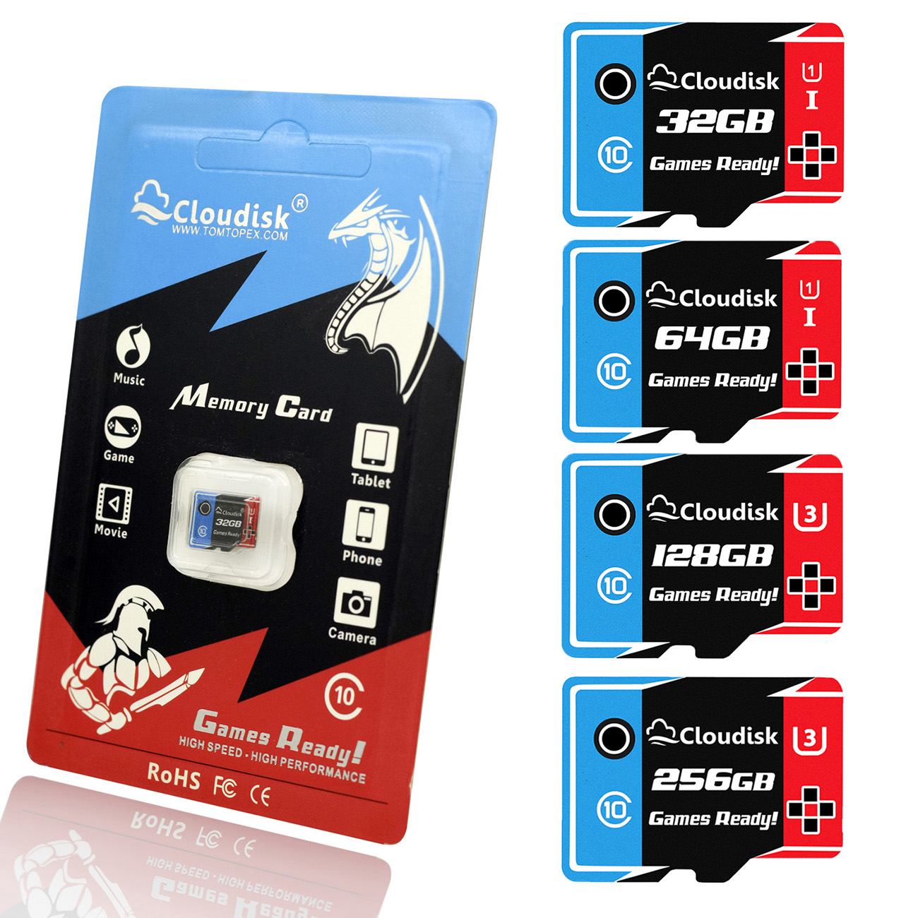 Cloudisk Games Ready Memory Card 128GB 64GB 32GB Micro sd U3 U1 Class10 High Speed 5 Years Warranty