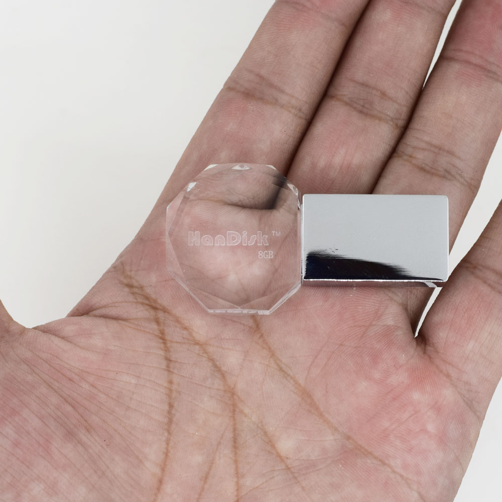 Metal polygon Transparent Flash Drive 32gb 64gb 128gb 16gb Usb Pen Drive Memory stick Portable Hard