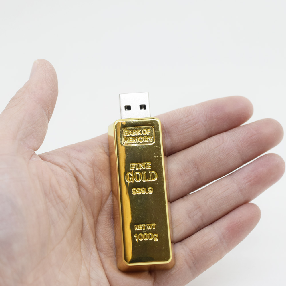 Original Metal Golden USB Flash Drive 32GB USB Pen Drive USB Memory Stick  Real Capacity High Speed