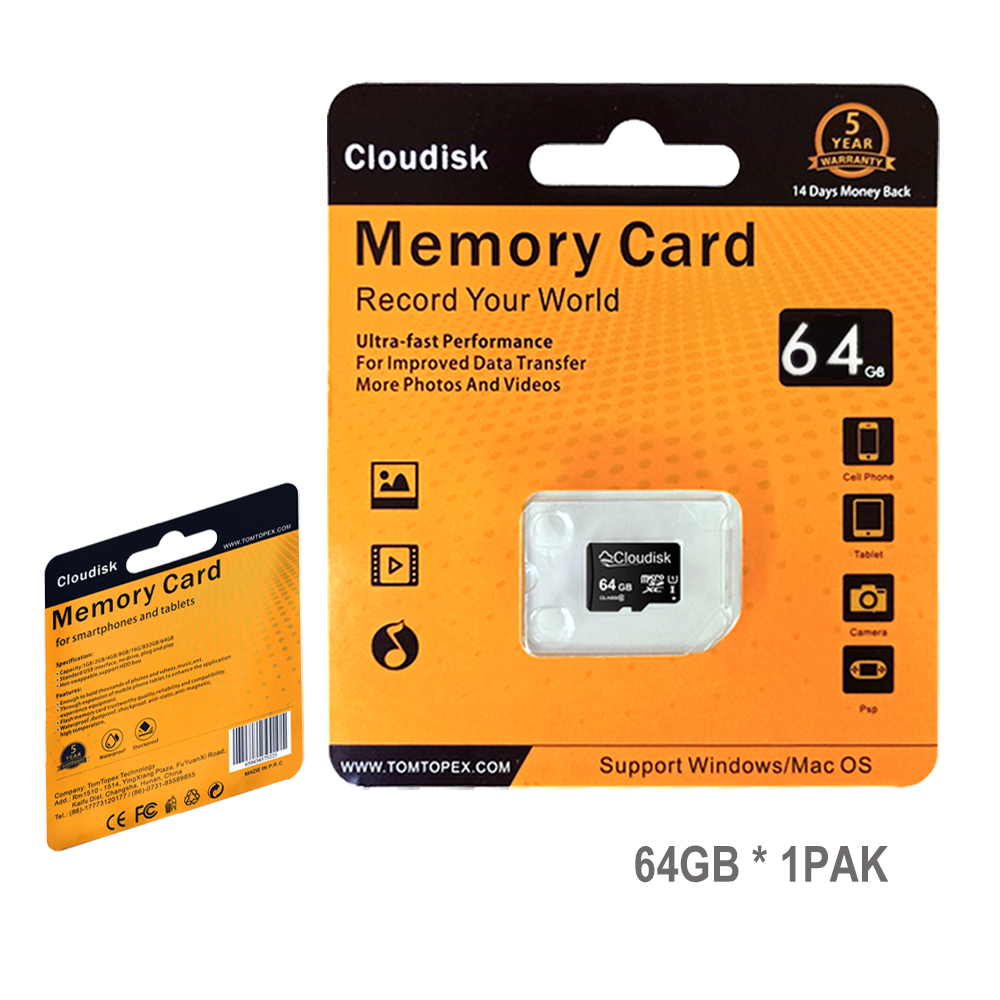 Cloudisk Memory Card 64GB U3 Class 10 Micro SD Card SDXC SDHC Flash TF Card  5 Years Warranty