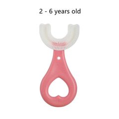 Kids U-shaped toothbrush for 2 to 12 years old kids Toothbrush QSF tooth brush healthy whitens teeth Protect teeth silicone Soft Tooth brush Pink Small