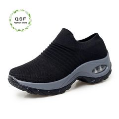 QSF Women Athletic premium Shoes comfortable shoes women shoes ladies shoes ladies professional sneakers for women slip on breathable fashionable sneaker Ladies sport shoes for lad black 37