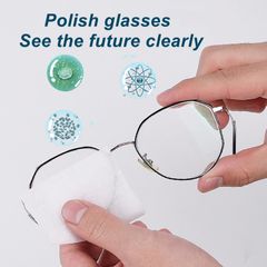 QSF 100PCS Eyeglasses Care eyeglass wipes Upgrade Vision Care Professional glasses wiping paper disposable Efficient Cleaning Remove Stains Oils Premium spectacles lens cleaning di White