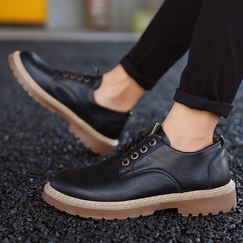 New style men's business casual shoes with fleece overalls and low-top warm shoes