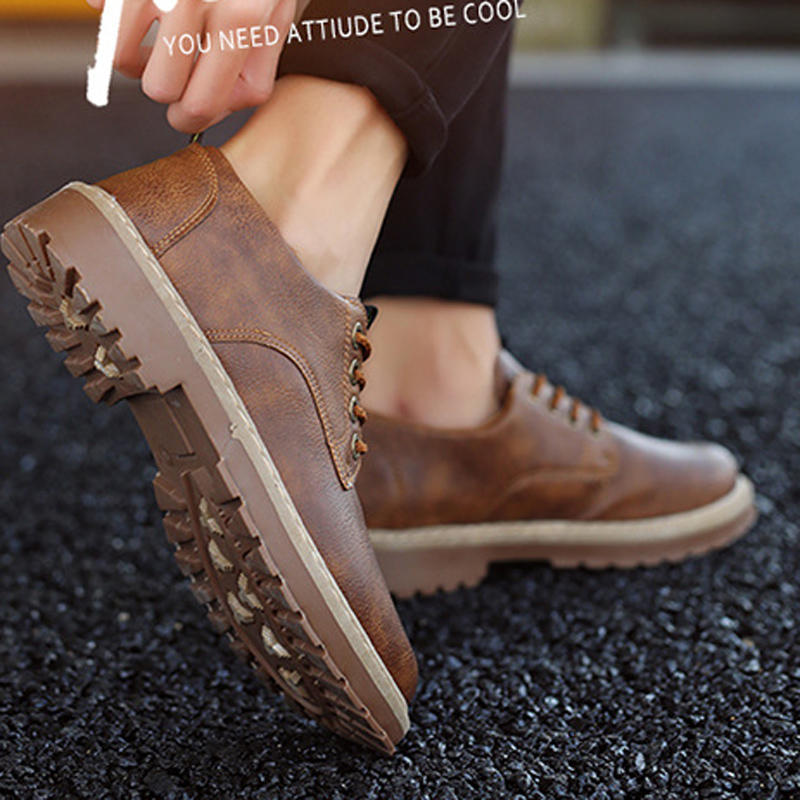 New style men's business casual shoes with fleece overalls and low-top warm shoes