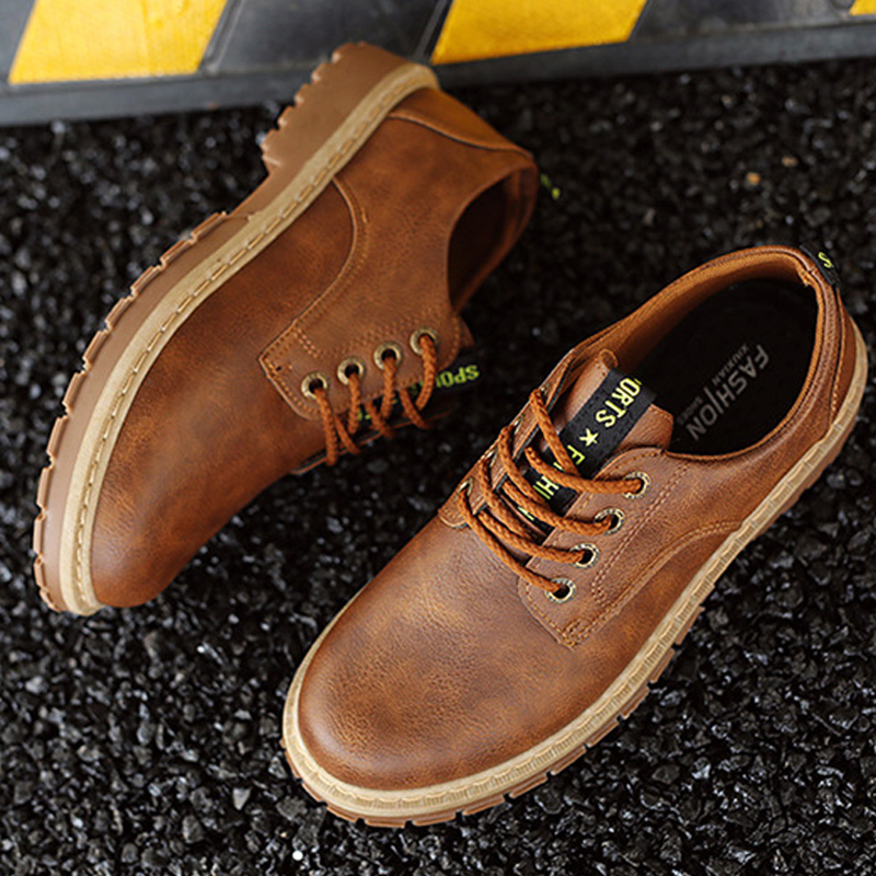 New style men's business casual shoes with fleece overalls and low-top warm shoes