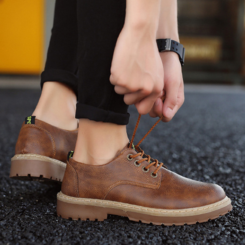 New style men's business casual shoes with fleece overalls and low-top warm shoes