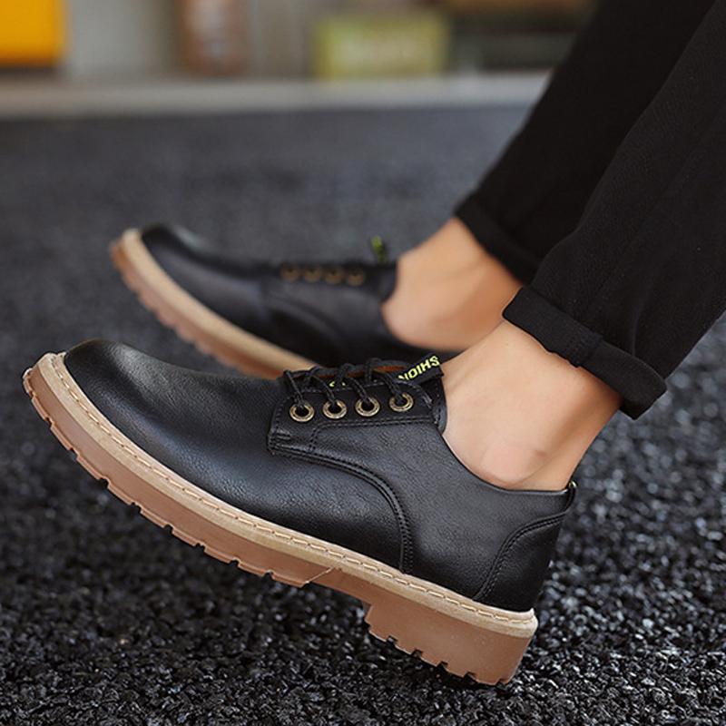 New style men's business casual shoes with fleece overalls and low-top warm shoes