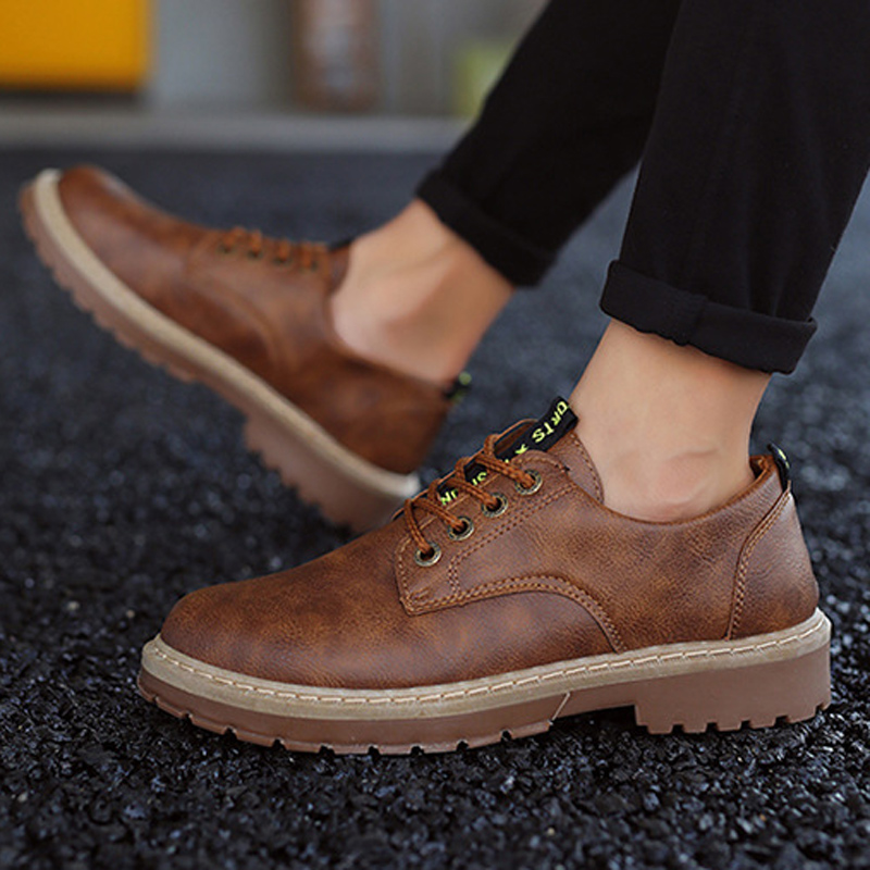 New style men's business casual shoes with fleece overalls and low-top warm shoes