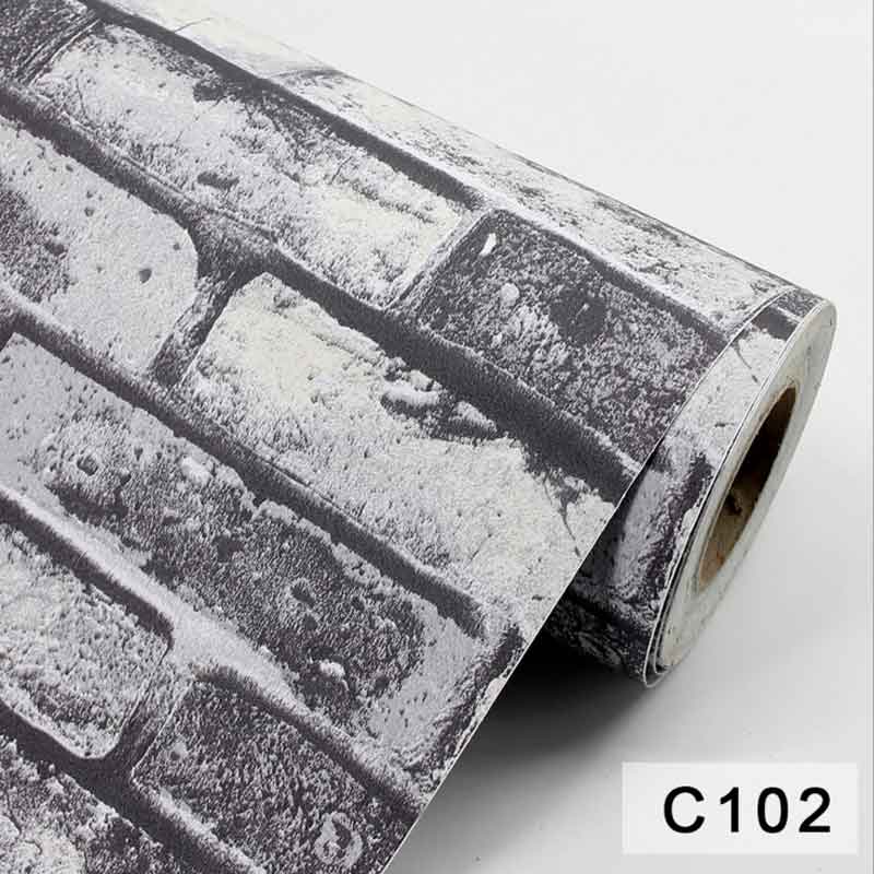 Self-adhesive reinforced vintage 3D brick wall paper for living room bedroom background