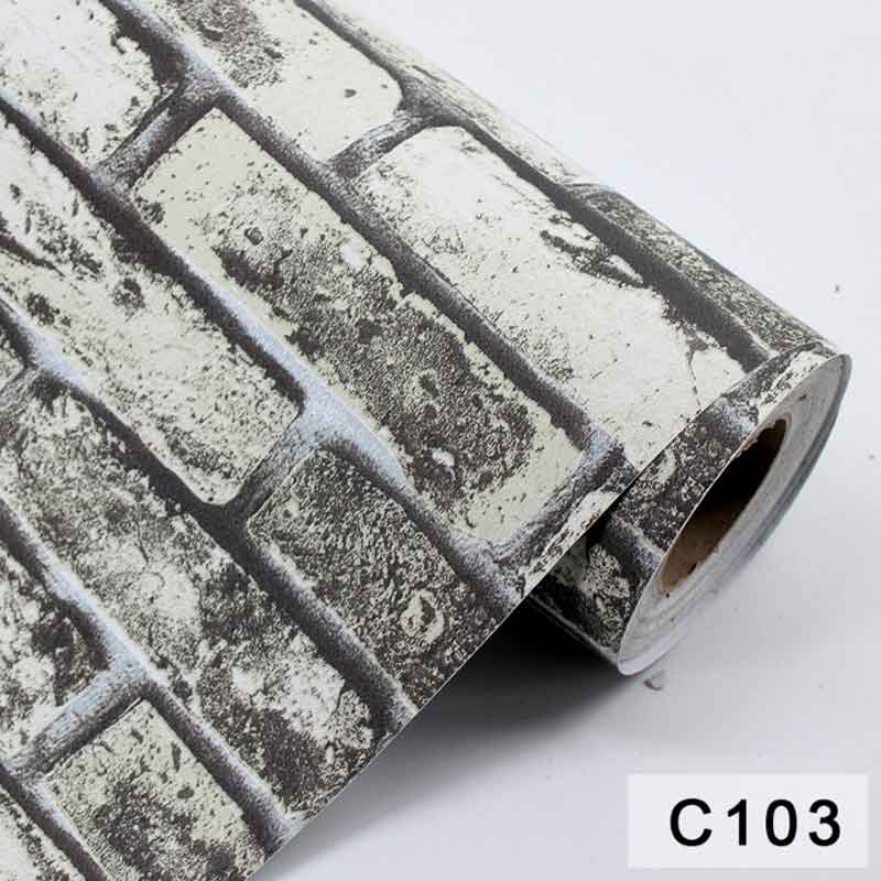 Self-adhesive reinforced vintage 3D brick wall paper for living room bedroom background