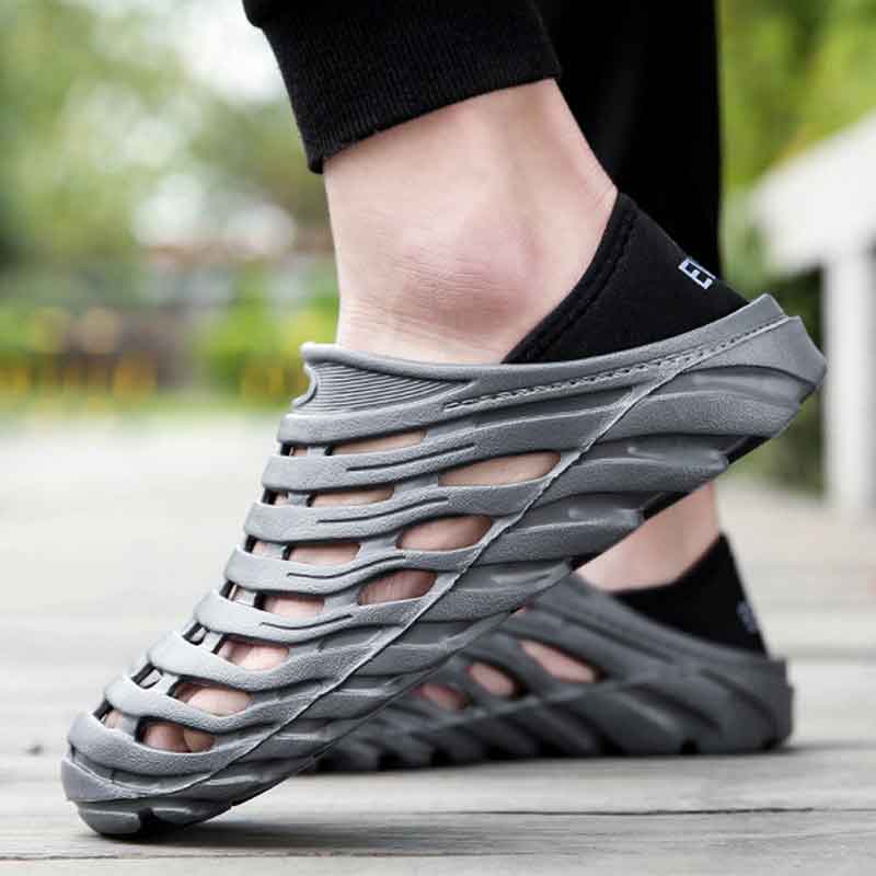The new plus-size crocs for men are lightweight, soft-soled sandal sandals with cut-out feet