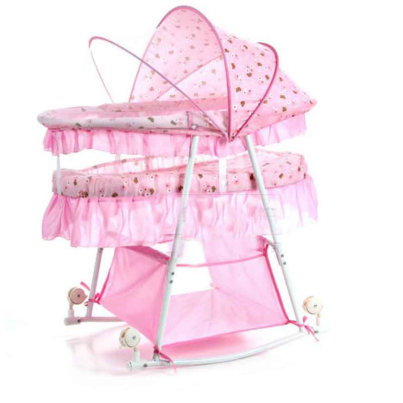Baby and child bed playbed BB bed with sundry basket cart cradle rocking bed