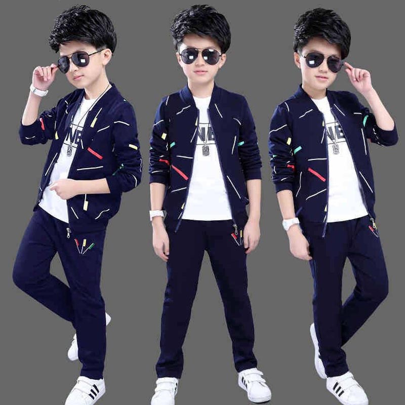Spring and Autumn wear sports suit, Korean version of the handsome boy&apos;s hoodie suit