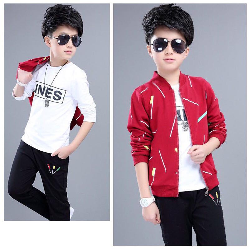 Spring and Autumn wear sports suit, Korean version of the handsome boy&apos;s hoodie suit
