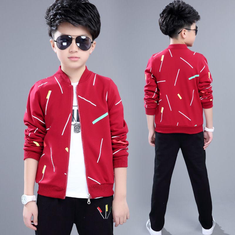 Spring and Autumn wear sports suit, Korean version of the handsome boy&apos;s hoodie suit