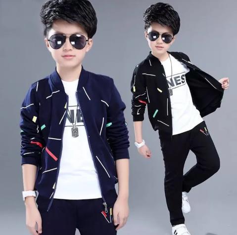 Spring and Autumn wear sports suit, Korean version of the handsome boy&apos;s hoodie suit