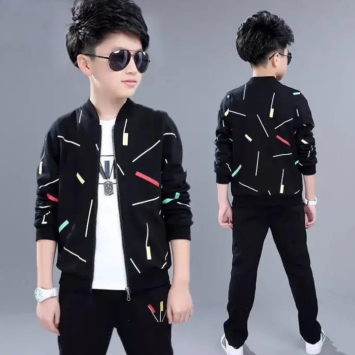 Spring and Autumn wear sports suit, Korean version of the handsome boy&apos;s hoodie suit