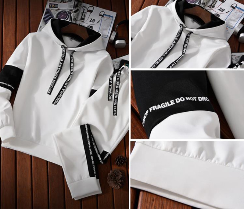 Suits Men&apos;s T- shirt New Sports Leisure Suit Young Men Slim Two Pieces (Clothes+Trousers) Suit