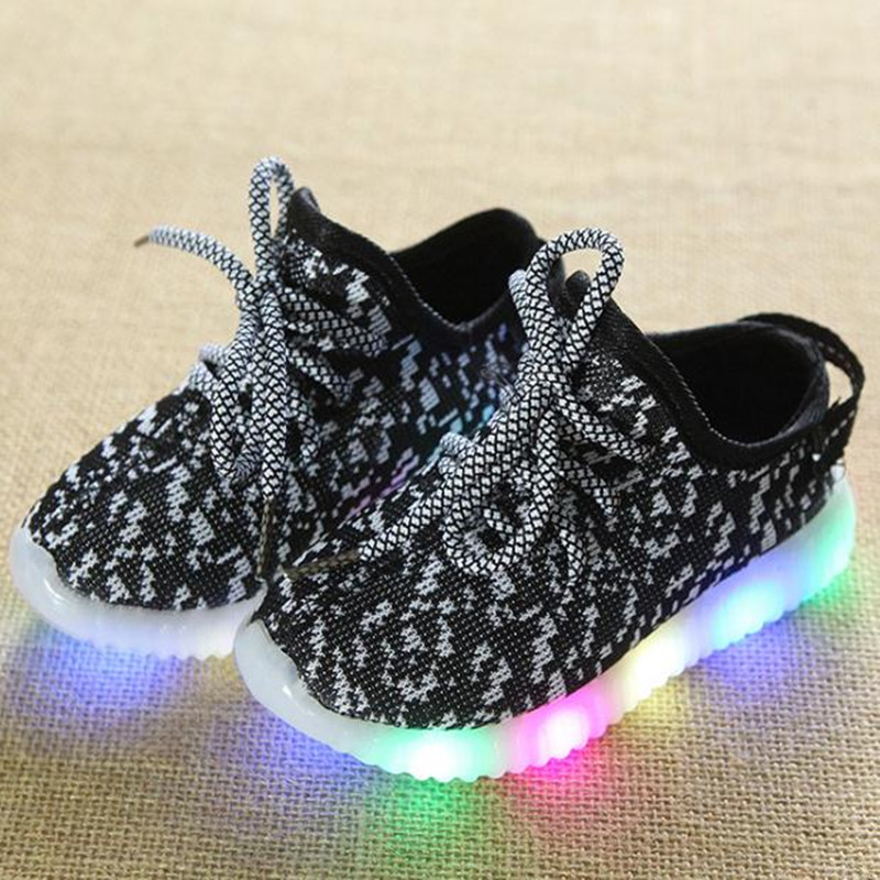 Children&apos;s LED Lighting Shoes Girls Shoes Boys&apos; Shoes Casual Coconut Shoes Knitting Children&apos;s Shoes