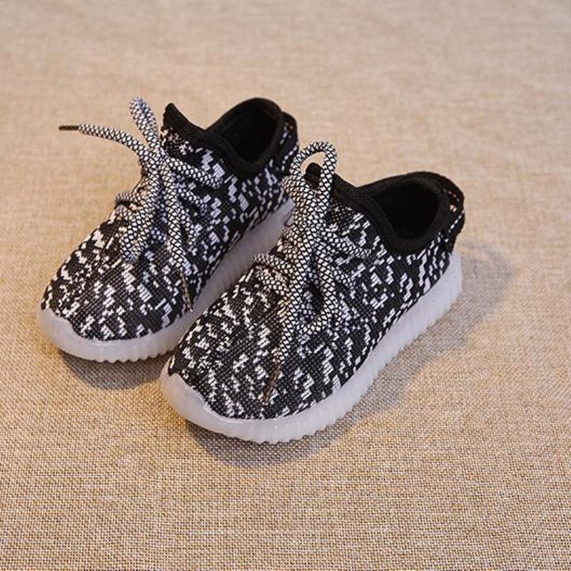 Children&apos;s LED Lighting Shoes Girls Shoes Boys&apos; Shoes Casual Coconut Shoes Knitting Children&apos;s Shoes