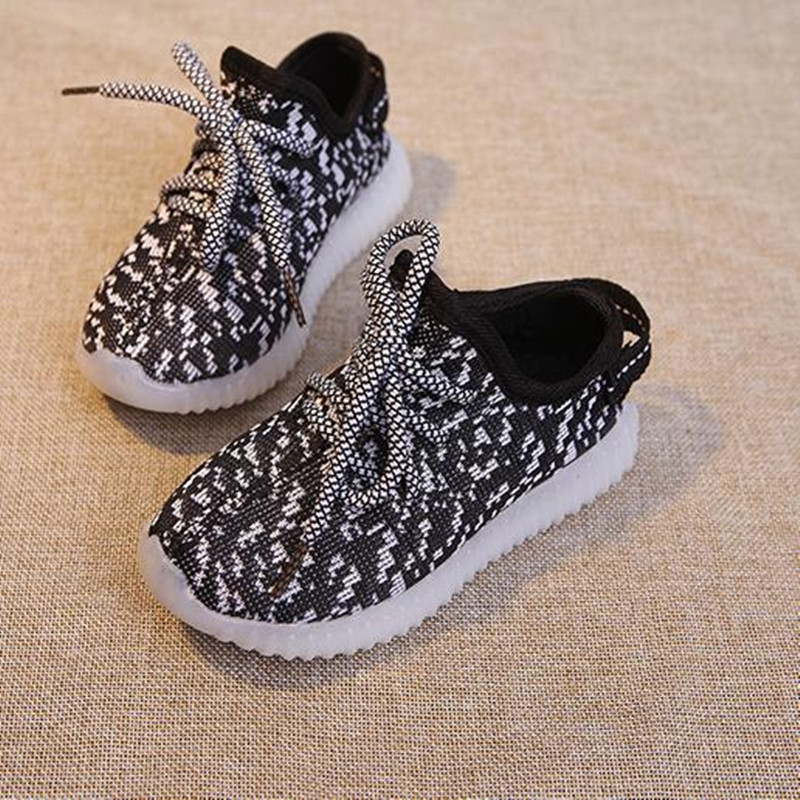 Children&apos;s LED Lighting Shoes Girls Shoes Boys&apos; Shoes Casual Coconut Shoes Knitting Children&apos;s Shoes