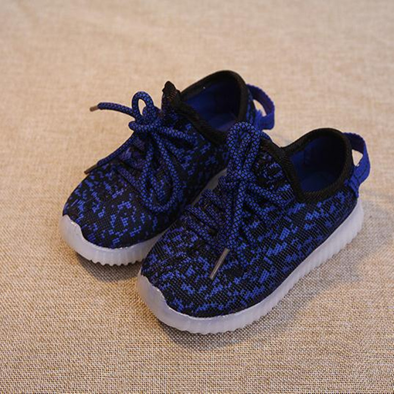 Children&apos;s LED Lighting Shoes Girls Shoes Boys&apos; Shoes Casual Coconut Shoes Knitting Children&apos;s Shoes