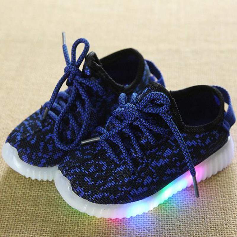 Children&apos;s LED Lighting Shoes Girls Shoes Boys&apos; Shoes Casual Coconut Shoes Knitting Children&apos;s Shoes