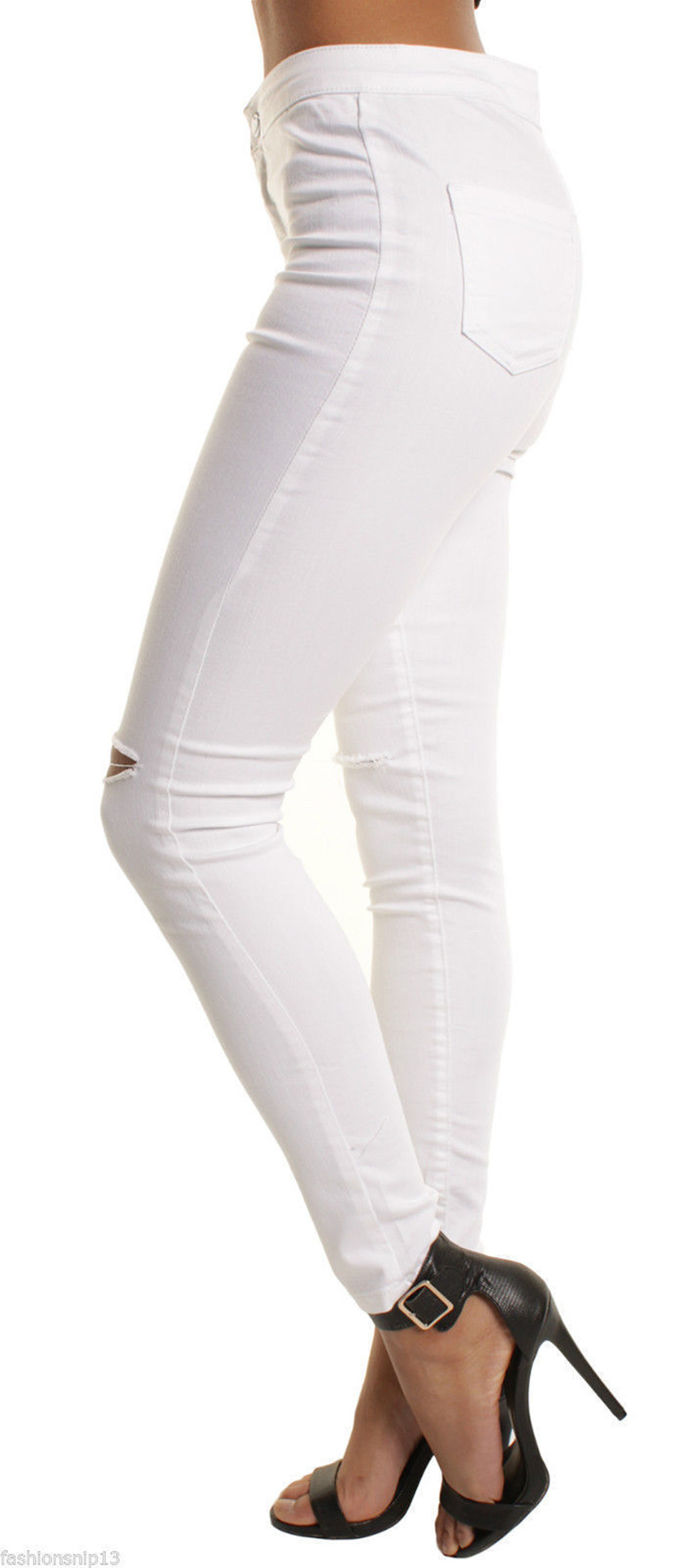 Trousers Women Trousers Ladies Elastic Jeans Women Show Thin Knees Pants With Holes Trousers