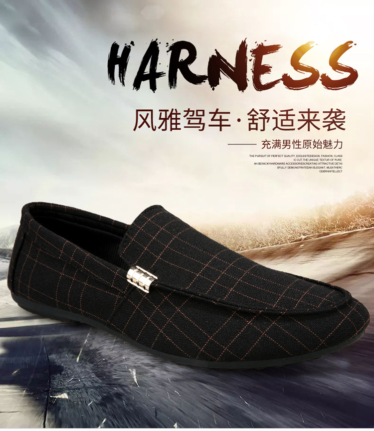 39-46Checker pattern men shoes men flats shoes canvas shoes casual shoes loafers shoes male shoes
