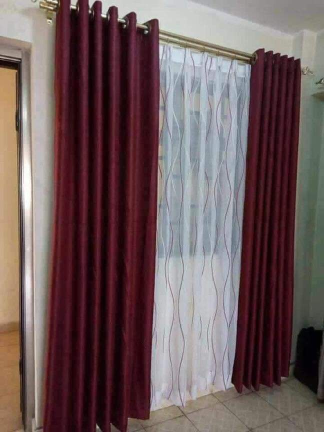 Elegant Home Window/Door Curtains (300cm by 220cm) Plus Free Sheer (200cm by 220cm)