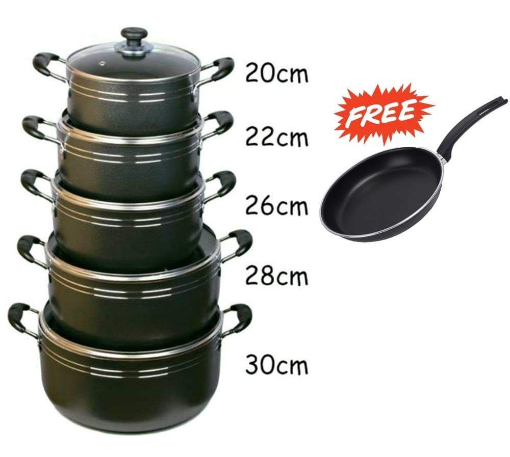 10pcs Aluminium Non-stick Cooking Pots Set
