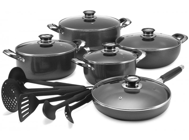 10 Piece Heavy Gauge Non-Stick Cooking Pots Cookware Set + 6 FREE Cooking Spoons