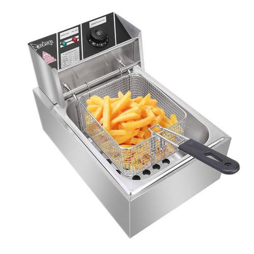 Nunix Single Commercial Electric Deep Fryer Stainless Steel Household Chips Frying Pan