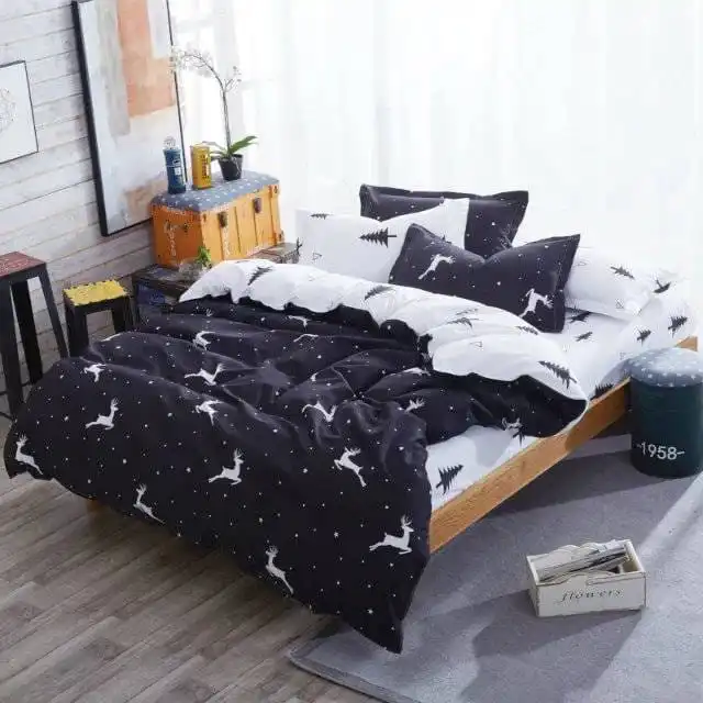6pcs of Luxury Nordic Style Cotton Microfiber Duvet Cover Sets (One Duvet Cover, Four Pillow Covers or Cases and One Bedsheet) Bedding Set