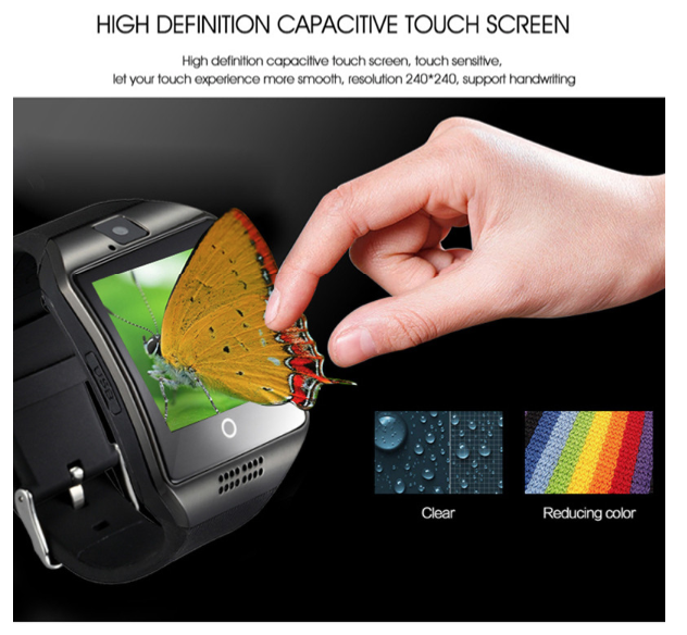 Q18 Bluetooth Smart Watch Cam Twitter Facebook Whatsapp Sync Sports Support SIM Card For IOS Android