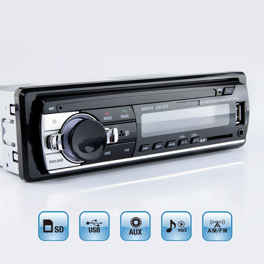 Car Radio Stereo Player Digital Bluetooth MP3 Player 60Wx4 FM Radio  Audio Music USB/SD AUX