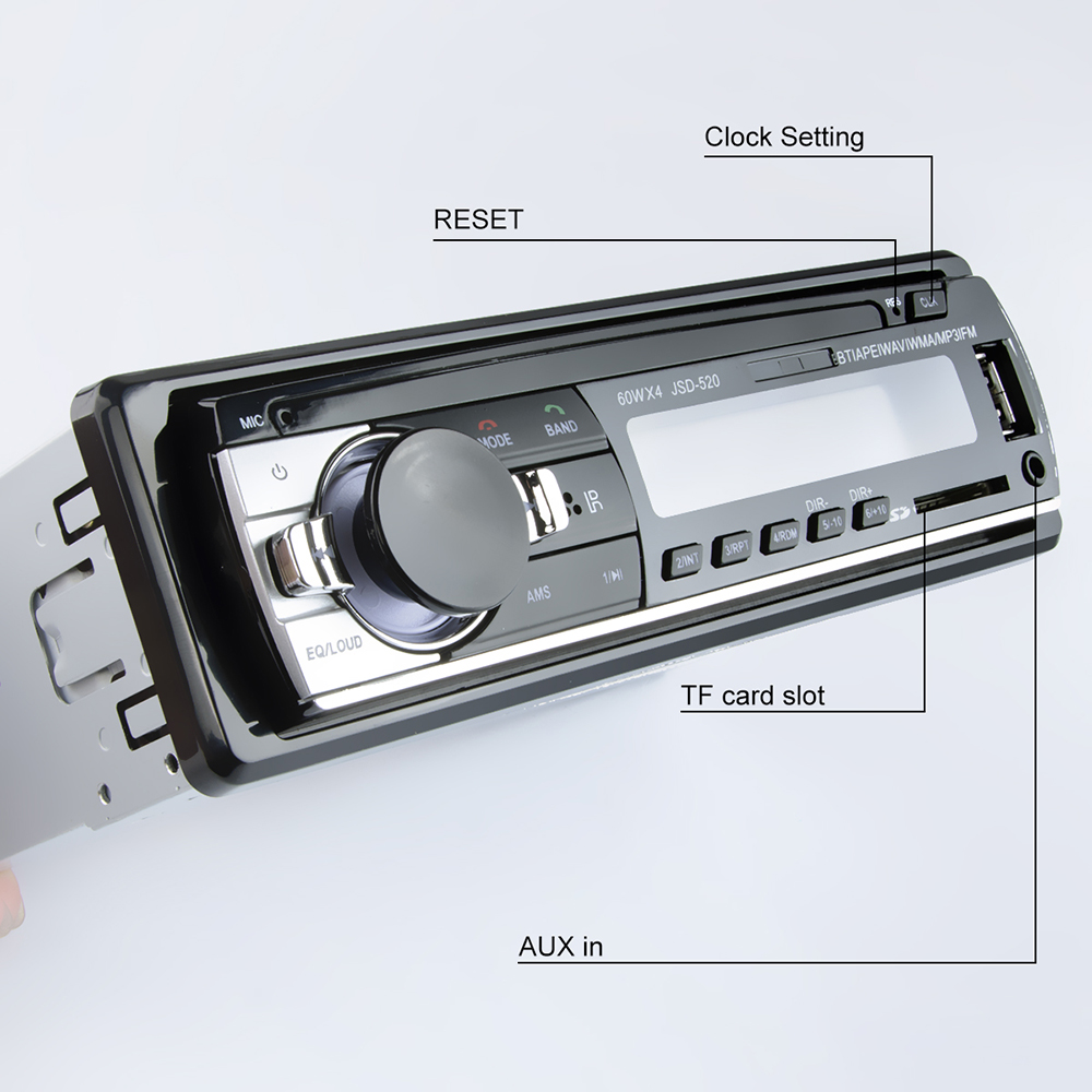 Car Radio Stereo Player Digital Bluetooth MP3 Player 60Wx4 FM Radio  Audio Music USB/SD AUX