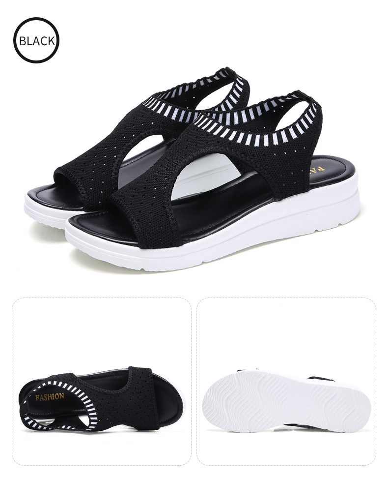 Women Sandals 2019 Female Shoes Woman Summer Wedge Comfortable Sandals Ladies Slip-on Flat Sandals