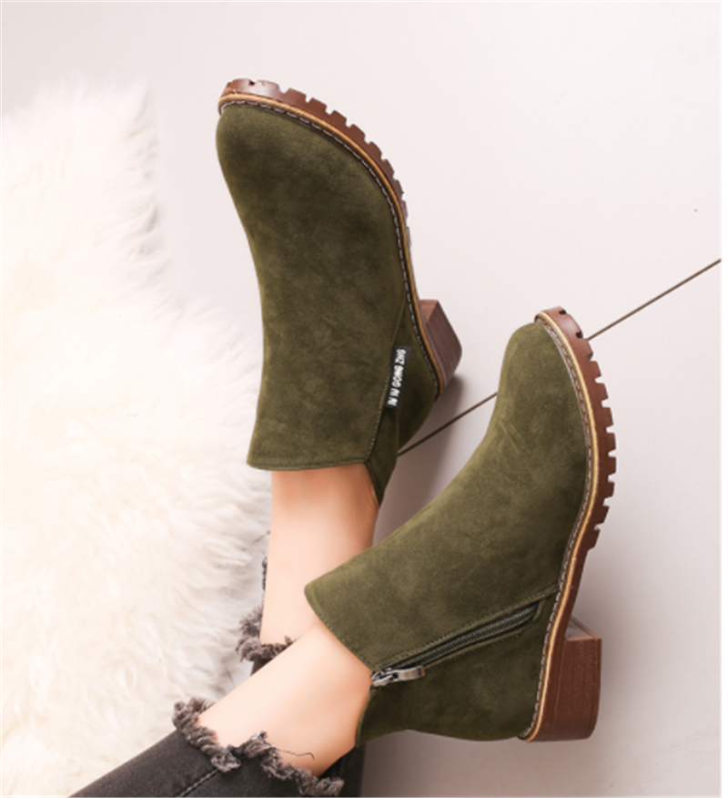 Women Ankle Boots Short Martin Boots Chunky Heels Boots Female Fashion Shoes