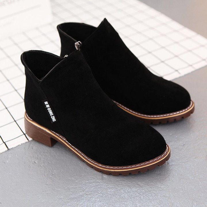 Women Ankle Boots Short Martin Boots Chunky Heels Boots Female Fashion Shoes