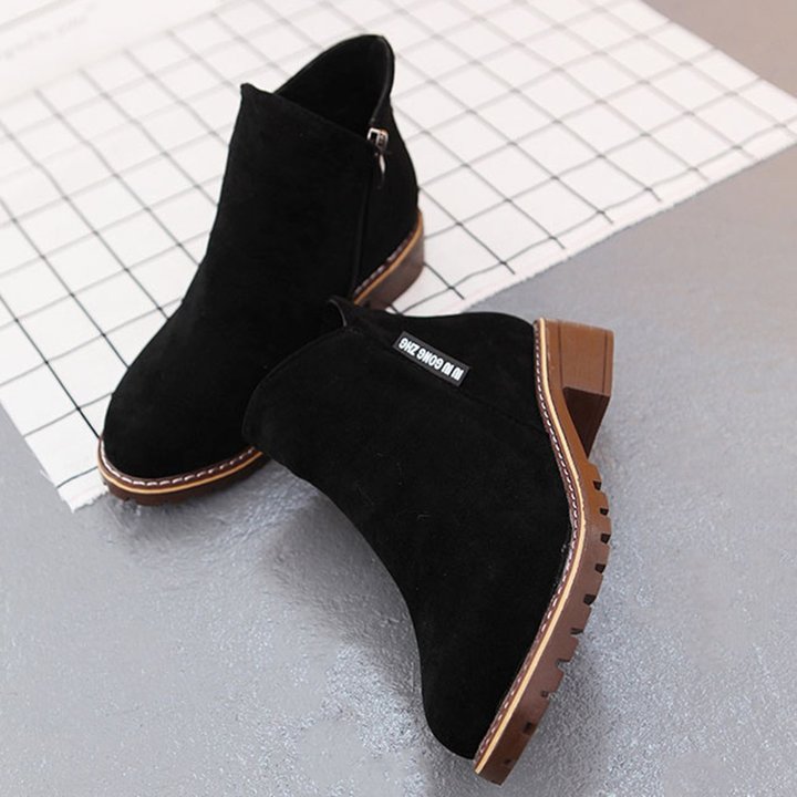 Women Ankle Boots Short Martin Boots Chunky Heels Boots Female Fashion Shoes