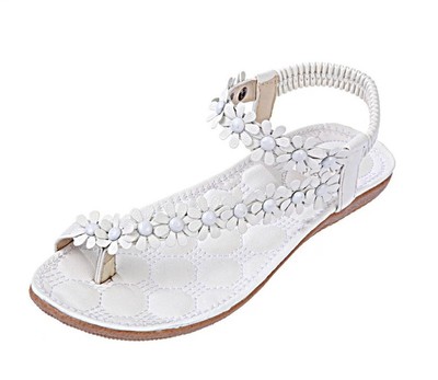 Two Colors Summer Women Casual Floral Flat Shoes Beach Sandals Slippers Shoes