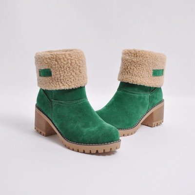 Roboviido New Women Boots Winter outdoor keep Warm Fur Boots Waterproof Women's Thick Heel Boots