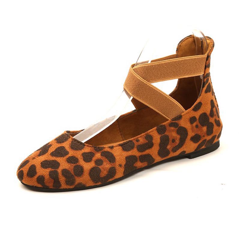 Womens Ballet Flats Elastic Ankle Strap Shoes